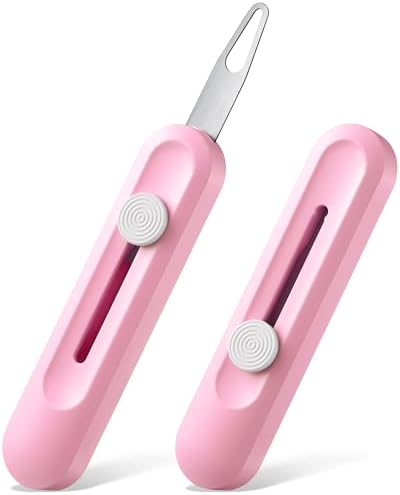 2 Pack Needle Threaders for Hand Sewing, Needlepoint Needle Threader(Red）