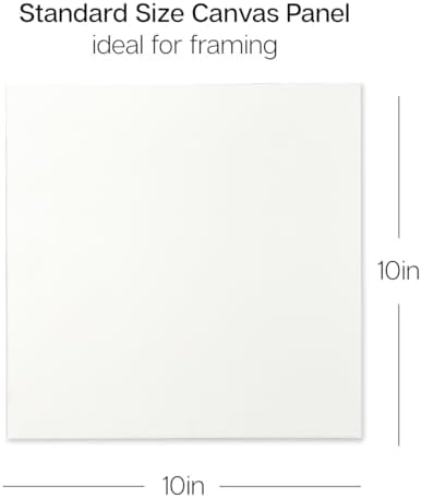 KINGART White Canvas Panel Set – Square, 10x10 Inch, 14-Pack – 100% Cotton, Pre-Primed Gesso Artist Boards for Acrylic, Oil, Sketching, & Mixed Media Painting