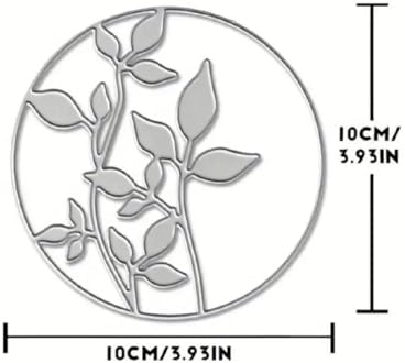 Scrapbooking Die-Cuts, Layer Frame Net Set Metal Cutting Dies for Card Making, Paper Craft Template, Background Embossing Stencils, DIY Album Décor (Branches Round Frame-10x10cm)