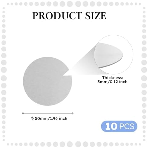 6061 Aluminum Disc 2 Inch, 9 Gauge (3mm) Thick Round Metal Stamping Blank, Aluminum Plate for Machining, DIY, 10 PCS