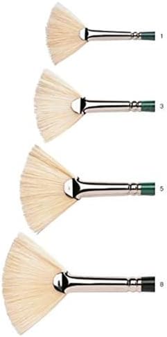 Winsor & Newton Winton Hog Bristle Brush-Fan #1, 1, Green