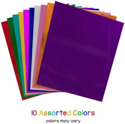 Hygloss Metallic Foil Paper - 50 Sheets 10 Assorted Metallic Foil Paper - 8.5x10 Inches - Ideal Foil Papers for Crafts - Shiny Craft Sheets