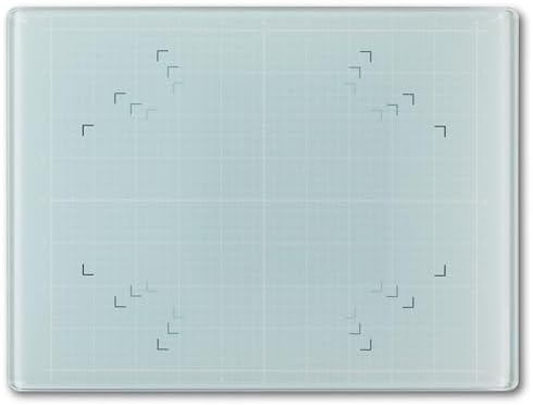 GLASSBOARD STUDIO Aqua Glass Craft Mat (9x12in) - Magnetic, Heat & Scratch Resistant, Stain-Proof for Crafting, Cutting, Painting, Mixed Media Artwork - Grid & Angle Lines, Non-Slip Rubber Feet