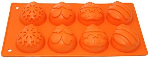 X-Haibei Christmas Snowflake Star Bell Soap Cake Jello Crayon Resin Chocolate Bombs Making Silicone Mold 6-Cavity