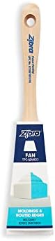 Zibra Fan Paint Brush for Painting Molding, Routed Edges, Flat Surfaces, and Furniture, White, 1.25-inch
