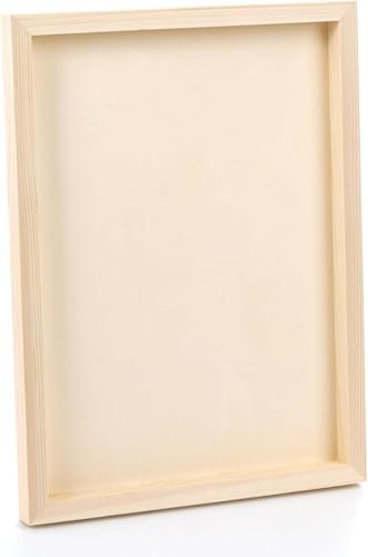 Frcctre 6 Pack 9 x 12 Inch Wood Canvas Panels, Unfinished Wooden Canvas Boards Wood Cradled Painting Panel Boards for Pouring, Art, DIY Crafts, Burning