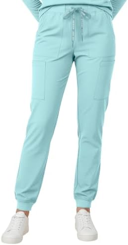 Med Couture Luma Jogger Scrub Pants for Women with Rib Knit Waistband