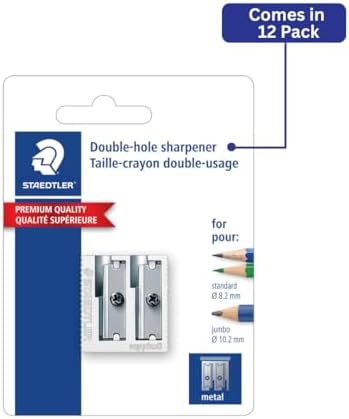 STAEDTLER Metal Double-Hole Pencil Sharpener, 12 Pack