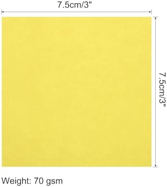 MECCANIXITY 50 Sheet Origami Paper Double Sided Lemon Yellow 3x3 Inch Square Sheet for Art Craft Project, Beginners, Gifts Decor