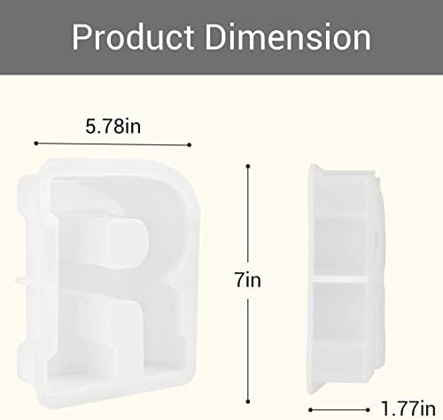 Gartful 7 Inch Large Letter Molds for Resin, 3D R Capital Alphabet Epoxy Resin Mold, A to Z Thick Resin Letter Molds for Making Letters, Word Sign Art, DIY Crafts, Making Cake, Party Home Decor
