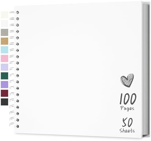 Scrapbook Photo Album 10"x10" 50 Sheets 100 Pages Hardcover Kraft Paper