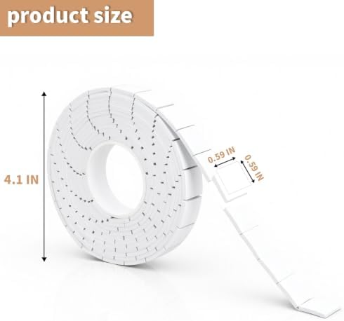 ZZRANYE 350Pcs Double Sided Foam Tape Pre-Cut Roll, 2 Rolls White Self-Adhesive Foam Squares 0.59 x 0.59 Inch for Crafts, Card Making, Scrapbooking, DIY Arts & Sewing Projects