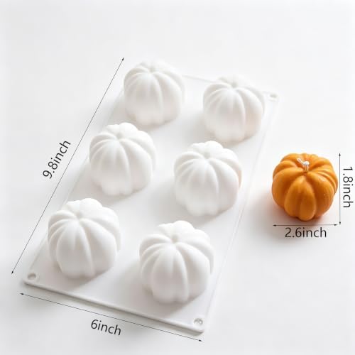6 Cavity 3D Pumpkin Silicone Chocolate Mold for Halloween fall home decor