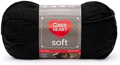 Red Heart Soft Yarn for Crocheting and Knitting, Black, 3-Pack