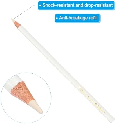PATIKIL White Colored Pencils Set,6 Pcs Oil Color Pencils Wooden Coloring Drawing Pencil for Artists Art Painting