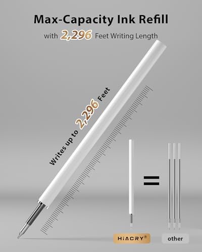 Hiacry 8 Pcs Gel Pens, Quick-Dry Long Lasting Black Ink-0.7mm Fine Point