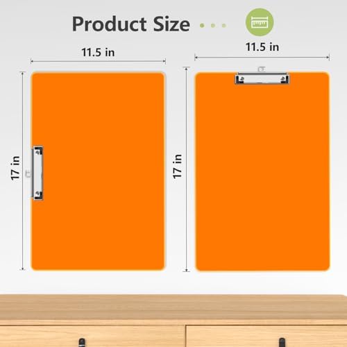11 x 17 Extra Large Clipboard 2 Pack, Orange Clip Board