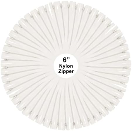 Mandala Crafts 100 PCs Off White Closed-End 6 Inch Nylon Zippers for Sewing