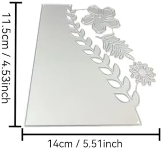 Cutting Dies Metal Stencils Scrapbooking Tools DIY Embossing Template for Paper Card Making Album Arts Crafts Supplies (Leaves Border and Flower-14x11.5cm)
