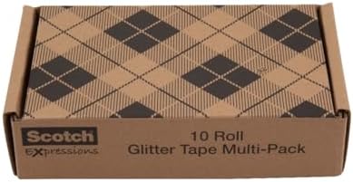 Scotch Glitter Washi Tape, 10 Rolls, Great for Holiday DIY and Wrapping, School Supplies, Craft Supplies, and Teacher Appreciation Gifts (Pack of 80)