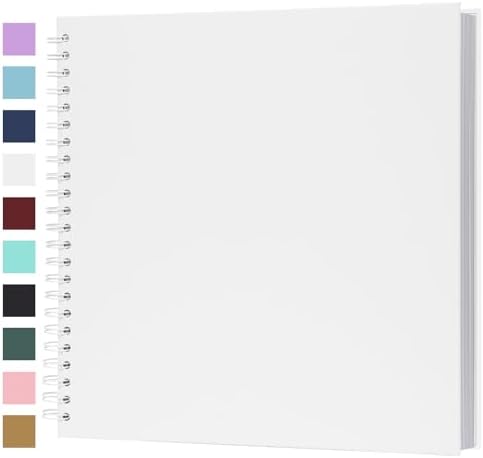 Scrapbook Album 12x12 Inches 100 Pages Hardcover Kraft Paper White