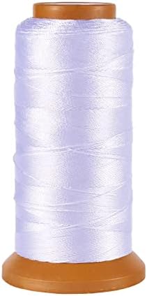 284Yards 1mm Nylon Sewing Thread Polyester Leather Cord White Beading String Macrame Cord Rope for DIY Necklace Bracelet Handcraft Leather Sewing Bookbinding