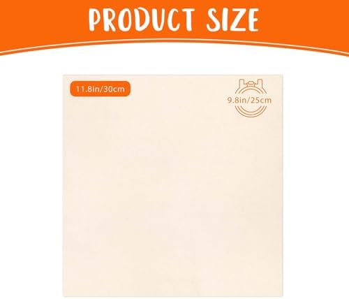 10 PCS Beige Natural Cotton Embroidery Fabric Cloth (11.8 × 11.8 Inch)
