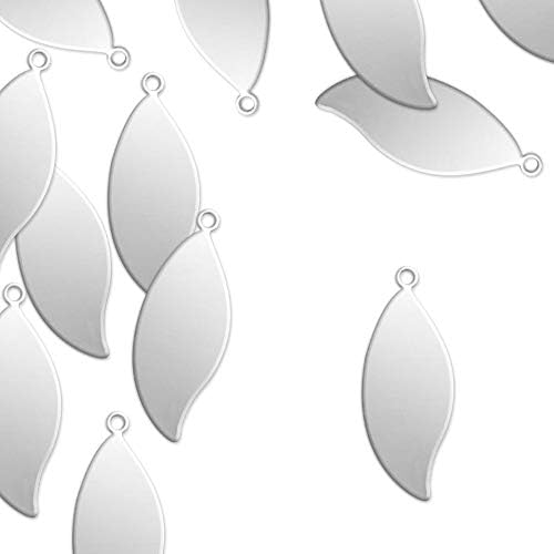 ImpressArt - Premium Metal Stamping Blanks for Metal Stamping and Jewelry Making (24 Pack)… (1 1/16" Leaf w/Ring, Aluminum)