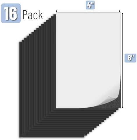 Mr. Pen- Adhesive Magnetic Sheets, 4" x 6", 16 Pack, with Adhesive Backing, Flexible Picture Magnets, Cuttable Magnetic Sheets