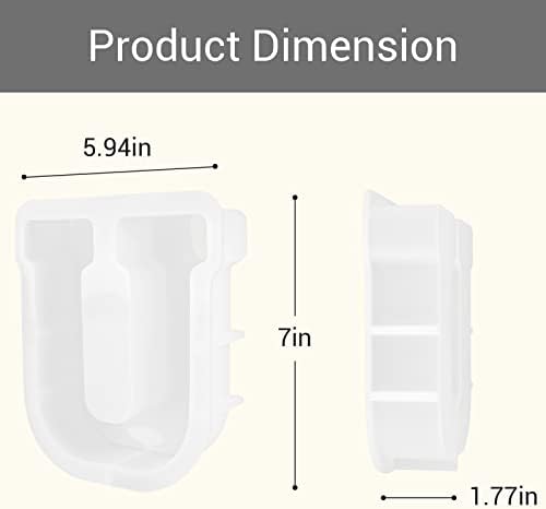 Gartful 7 Inch Large Letter Molds for Resin, 3D U Capital Alphabet Epoxy Resin Mold, A to Z Thick Resin Letter Molds for Making Letters, Word Sign Art, DIY Crafts, Making Cake, Party Home Decor