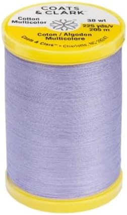 Coats & Clark Cotton All Purpose Sewing Thread 100% Mercerized Cotton 225 Yards Each Spool S970 2 Pack Bundle with 3 Bella's Crafts Needle Threaders (Lilac)