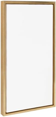 Kate and Laurel Sylvie Blank Framed Canvas Wall Art; 14x26.5 Bright Gold; Vintage Modern Empty Canvas for Paint-Your-Own Art; Ready to Paint Premium Canvas Already Framed