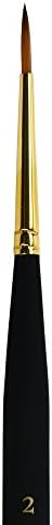 Princeton Mini-Detailer Round Brush, Synthetic, Short Handle, Size 2, 1 Count
