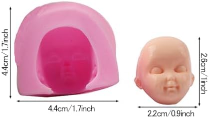 3D Doll Body Leg Arm Face Head Silicone Mold Q Version Dolls Model Fondant Craft Clay Resin Mould DIY Cake Decorating Supplies Baking Tool (3 Pcs Baby Mold)
