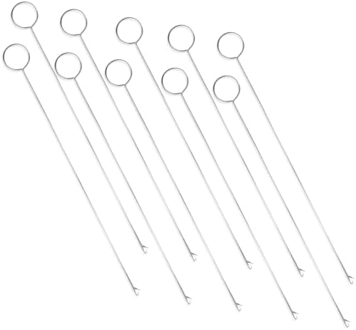 Haikole 10 pcs Professional Loop Turner Kit - 10.4 Inch Stainless Steel Sewing Hook Tool with Latch Hook for Fabric Tubes, Belts & DIY Crafts | Effortless Tube Turning & Time Saving (Silver 10pcs)