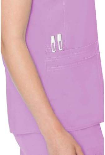 Med Couture Touch Scrub Top for Women Raglan Sleeve 6 Pockets Modern Fit