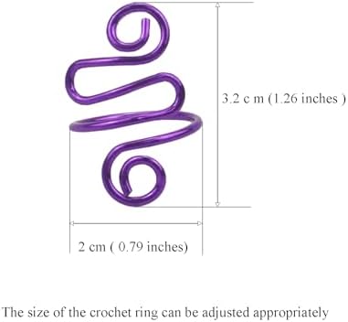 2Pcs Crochet Rings for Finger, Crochet Tension Ring for Crocheting Open Adjustable Yarn Guide Crochet Tension Ring Crochet Accessories Knitting Loop Ring for Finger (Purple), SATONBEYI