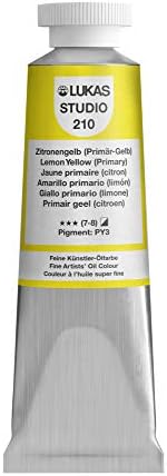 Lukas Studio Artist Oil Color Paints - High-pigment oil paint made with natural binder for artist, painting, & more! - [Lemon Yellow (Primary) - 37 mL]