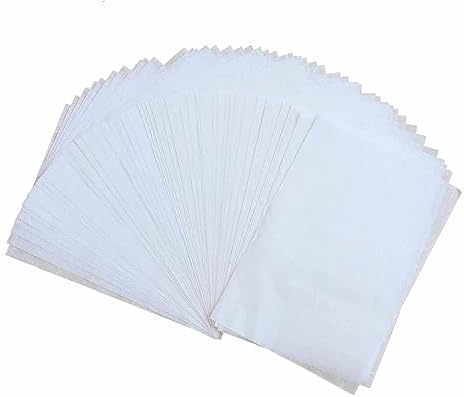 White Color A5 50 Sheets Natural Fiber Mulberry Tree Mulberry Paper Sheets Art Tissue Washi Paper Design Craft Art Origami Suppliers Card Making 8.3" x 5.8". (White, A5)