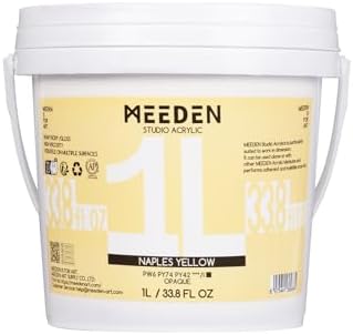 MEEDEN Naples Yellow Acrylic Paint: 1L /33.8oz Heavy Body Gloss Finish