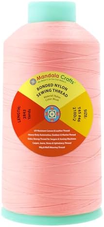 Mandala Crafts Size 46 210D T45 Blush Bonded Nylon Thread, 2843 YDs