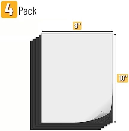 Mr. Pen- Adhesive Magnetic Sheets, 8" x 10", 4 Pack, Cuttable Magnets Flexible Magnet Sheets with Adhesive for Crafts Photos, Classroom Decorations, Easy Peel and Stickers for Planning