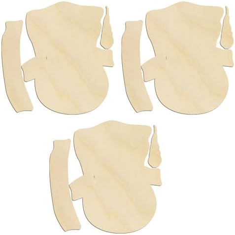 Snowman Face Shape – Laser Cut Unfinished Wood Cutout Shapes for DIY Christmas Crafts, Painting, Ornament Making, Winter Holiday Home and Classroom Decorations (Snow MAN Small)