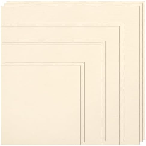 12 PCS Beige Embroidery Fabric for Embroidery Garment Craft, Pre-Cut Natural Cotton Embroidery Cloth Fabric, 4 Different Sizes Embroidery Cloth Squares (5.9 to 11.8inch)