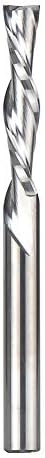 SpeTool Spiral Router Bits with Down Cut 1/4 inch Cutting Diameter, 1/4 inch Shank 3 inch Extra Long HRC55 Solid Carbide CNC End Mill for Wood Cut, Carving