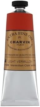 Charvin Extra Fine Oil Paint, Vermilion Light 60 mL - Triple-Milled, Rich Texture, Poppy Oil-Based, Light-Fast, Handmade, Archival Quality
