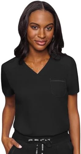 Med Couture Touch Women's Scrub Tops V-Neck Tuck-in Top with 1 Pocket