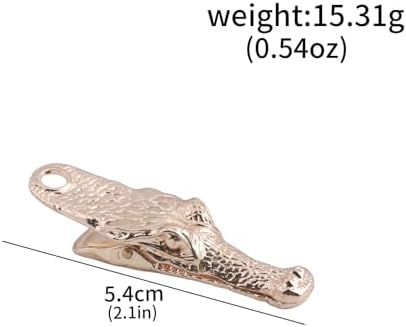 Vintage Crocodile Head Journal Clip - 3.4 Inch Heavy Duty Alligator Metal Book Clip Pin, Solid Decorative Bookmark Paper Organizer Notebook Holder Planner for Home Office Desk