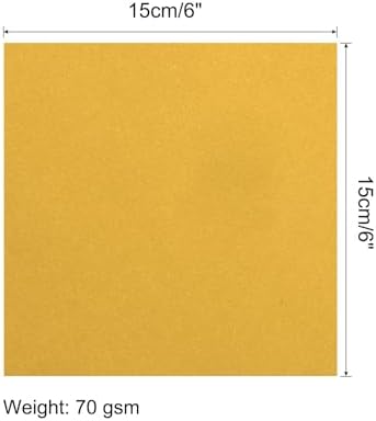 MECCANIXITY 50 Sheets Origami Paper Double Sided Yellow 6x6 Inch Square Sheet for Art Craft Project, Beginners, Gifts Decor