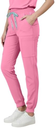 Med Couture Luma Jogger Scrub Pants for Women with Rib Knit Waistband